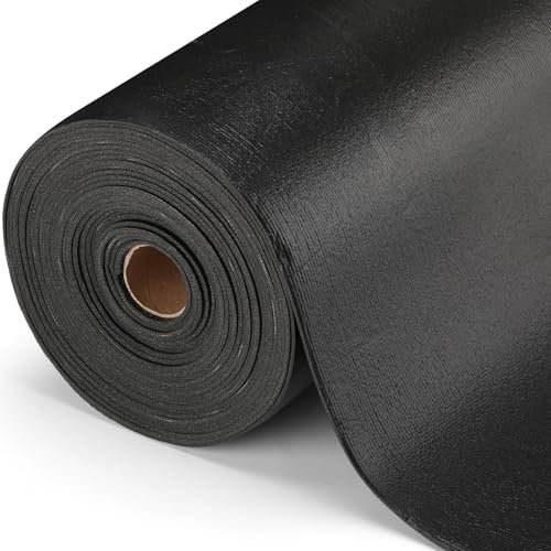 Nuogo Tool Box Liner 1/8 Inch Thick x 16 Inch Wide x 24 Ft Long Tool Box Drawer Liner Non Slip Tools Chest Cabinet Workbench Mat Black Heavy Duty Rubber Shelf Liner for Home Office Workplace