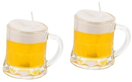 VICASKY 2piezas Mini Beer Glass Decorative Candle Cup Scented Tea Coconut Mango for Parties and Home Decor