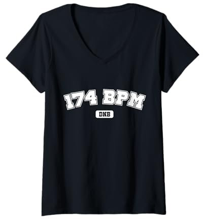 Damen Drum n Bass Design | DNB Drum und Bass 174 BPM T-Shirt mit V-Ausschnitt