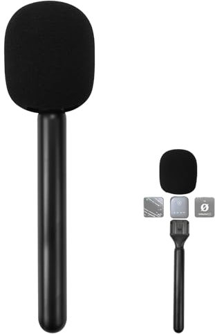 KXVXXV Mango de micrófono inalámbrico, adaptador de mano, soporte de micrófono para Rode Wireless GO I/II DJI Mic, micrófono adaptador de mano para entrevistas YouTube Tiktok Vlogging