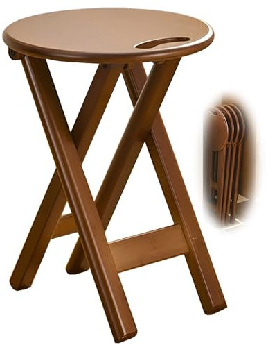 60 Cm Sgabelli da Bar Pieghevoli in bambù con Maniglia, Sedie Pieghevoli per Cucina Isola Soggiorno Giardino Campeggio(23.6 in/60 cm)