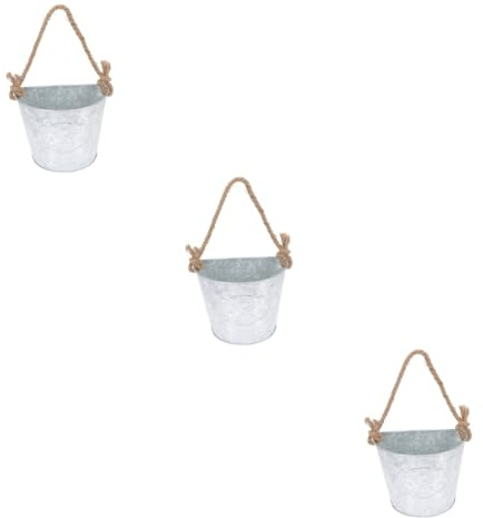 Yardwe 3 Stück Halbrunde Blumentöpfe Zum Aufhängen An Der Wand Für Zuhause Blumen Bauernhaus Pflanzgefäße Geländerdekoration Rustikales Retro An Der Wand