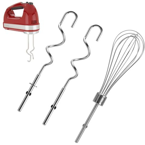 CLKE 3-Teiliges Set Knethaken Handmixer für KHMPW | KitchenAid Kitchenaid Schneebesen Edelstahl für KitchenAid Handrührgerät Ersatz-Ei-Schläger Küchenzubehör