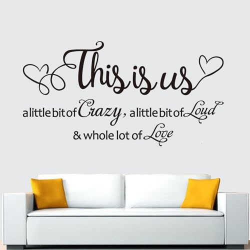 Inspirational Family Wall Stickers for Bedroom: Motivational Home Quotes Vinyl Art Wall Decals for Living Room Kitchen Apartment Bathroom - This is US 21 X 11