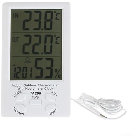 Indoor for Outdoor KTJ TA298 Thermometer Hygrometer with Low Power Consumption Suitable for Multiple Applications