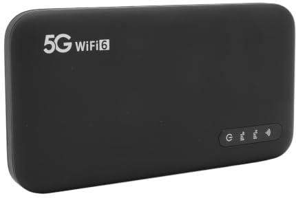 5G Mobile Hotspot, WiFi 6, 2,4 GHz, 5,8 GHz, Tragbarer Router mit SIM-Karten-Slot, 16 Anges Ch Lossene Geräte, IP67, 6100mAh für Reisen, Heim, Arbeit, Coffe Shop