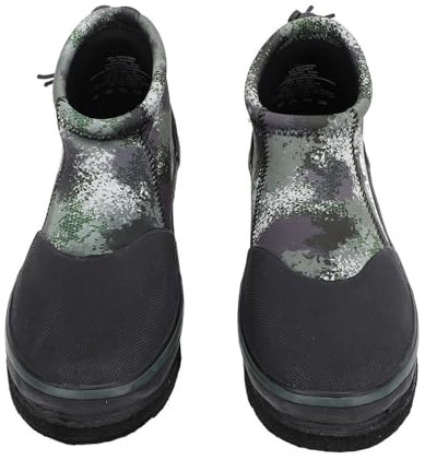 Zapatos de Pesca de Roca, Botas de Pesca de Neopreno con Clavos de Acero sin resbaln. Suele el Nico Peso Ligero para los Hombres Mujeres OD Green (18.3 mm / 0.72 Pulgadas