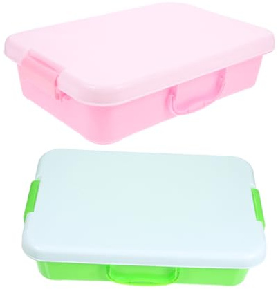 Gatuida 2pcs Portable Sand Tray with Lid Sensory Bin for Crafts and Plastic Sandbox with Handle for Organized Play Travel Friendly Storage Container