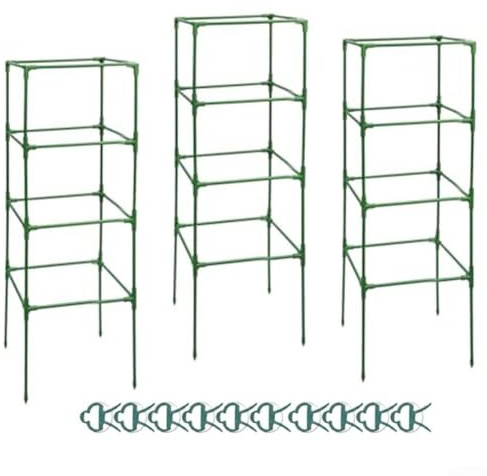 Enrejado de tomate ajustable, paquete de 3 soportes esenciales para plantas trepadoras