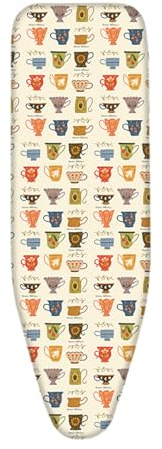 Ironing Board Covers Colorful Cups Iron Board Covers and Pad Thick Resist Scorching and Staining Thick Easy Fit Adjustable Elastic Rope Large Ironing Boards Cover 122 x 38 Fits All