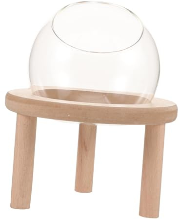 UKCOCO Boîte à Bain de Sable pour Hamster Verre Transparent avec Fond Bois Accessoire Pratique pour Salle de Bain de Petits Animaux Facile à Nettoyer Utiliser Quotidien