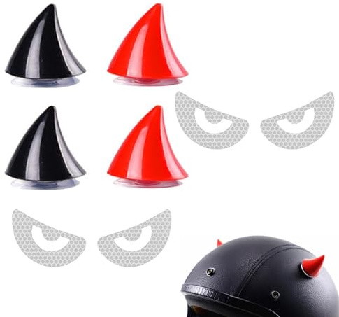 Motorrad Helm Hörner,Motorradhelm Devil Demon Horn, Motorradhelm Hörner,Helm-Dekoration,Reflektierend Motorrad Aufkleber, für Motorradhelme und Offroad Helme zur Dekoration