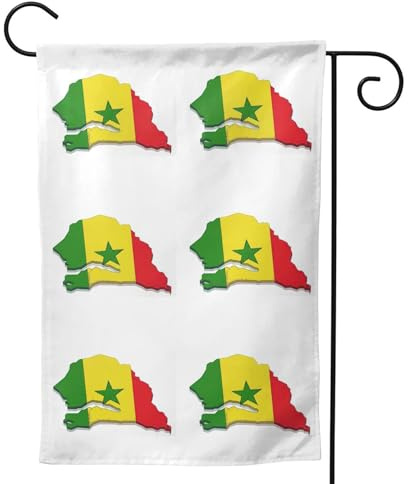 Drapeau du Sénégal - Drapeaux de jardin saisonniers pour l'extérieur, durable double face - Décoration de vacances