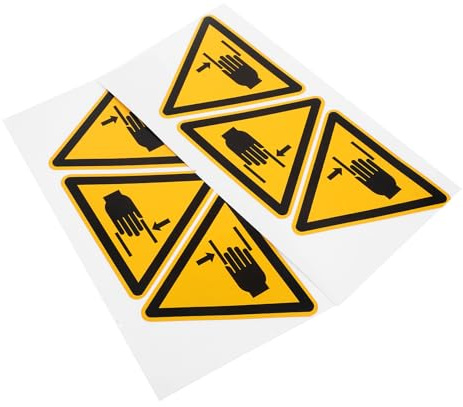 NUOBESTY Lot de 6 Autocollants Adhésifs de Sécurité 100 MM Étiquettes D’Avertissement Pincement des Mains Panneaux D’Alerte Résistants pour Machines et Équipements Industriels