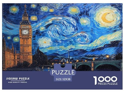 Londres Tower Bridge 1000 Pièces Puzzle pour Adultes, Parfait pour Les Amateurs De Puzzles, Cadeau, Stimulant, Jeux Éduchatif, Qualité Premium 52x38cm/1000pcs