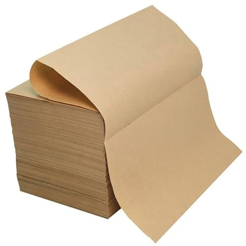 LMG Gefaltetes Kraftpapier, 80g/m², 380x190 mm, 330 Meter, Natürliches Verpackungsmaterial für Manuelle Verarbeitung: Recyclebar