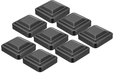 sourcing map 8Pcs Fence Post Caps, 3 x 3 Heavy Duty Aluminum Post Cap Square Cover Top Pressure Fit for Metal Wood Fence Deck Mailbox Patio, Black
