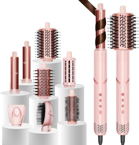 AVENHO 8-I-1 Multistyler Airstyler, Jonisk Varmluftsborste Med Utbytbara Luftlocktång, Volym- Och Plattborste,1400W,3 Värmelägen, Styling För Alla Hårtyper