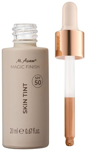 M.Asam Magic Finish Skin Tint Warm Sand LSF 50 (20ml) | Flüssige Foundation mit Lichtschutzfaktor, Make Up für das Gesicht mit Vitamin C, Leichter Deckkraft, Natürliches Glow Finish