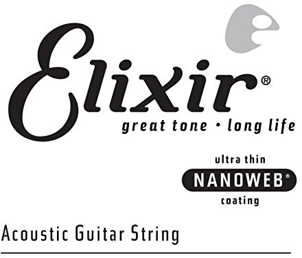 Cuerda de guitarra acústica individual Elixir® Strings de bronce fosforado con recubrimiento NANOWEB® (.035)