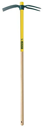 Leborgne, Serfouette Forgée avec Panne et Fourche 25 cm, Manche Bois Certifié PEFC 100%, Outil forgé pour une meilleure résistance à l’usure, Pour les travaux en surface des terres, désherber, sarcler