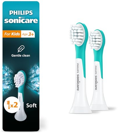 Philips Sonicare for Kids - Genuine Replacement Electric Toothbrush Heads, Compact Size, for Kids Aged 3+, 2 Pack, HX6032/94