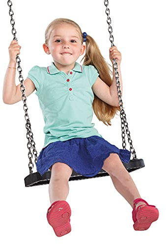 Gartenwelt Riegelsberger Stabiler Schaukelsitz 448 x 178 mm, mit Stahlkette 2,50 m öffentlich DIN 1176 für Schaukelhöhe bis 3,00 m