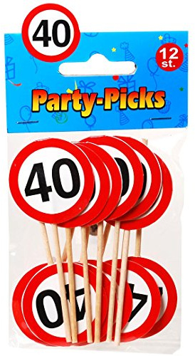 12 Stk. Party Picks Geburtstag 40 Jahre Deko Pieker Birthday