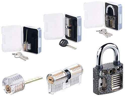 AGT Zubehör zu Lockpicking-Erweiterungs-Set aus 2 Türschlössern & 1 Vorhänge-Schloss