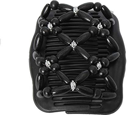 JUSTFOX - Trend African Hairclip Haarklammer Haarkamm Blüten Holzdesign Butterfly Schwarz