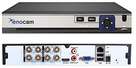 Xenocam 8CH 5M-N/1080N Híbrido de alta definición completa para AHD/TVI/CVI/analógico/IP DVR H.265 CCTV Grabador de video P2P Monitoreo remoto de teléfono para cámara de sistema de vigilancia de