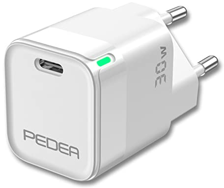 Pedea Mini Dual Schnellladegerät 30W PD GaN Typ C, weiß