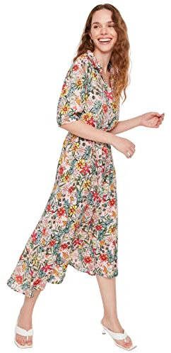 Trendyol Midi Shirt Regular Dress Vestido, Lila, 36 para Mujer
