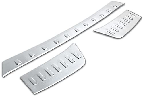 Protection de seuil de chargement en acier inoxydable mat compatible avec Opel Grandland X - Année de construction à partir de 2017-3 pièces - Qualité supérieure RECAMBO