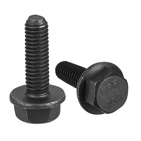 sourcing map Metric M6x20mm Hex Flange Bolts, 20pcs 10.9 Grade Carbon Steel Hexagon Head Screws