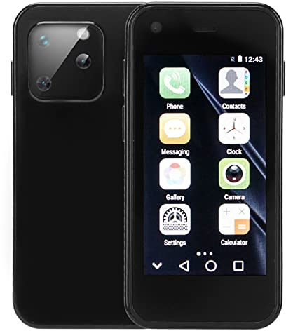 Mini Smartphone, Android 6.0 Quad Core Olåst Mobiltelefon Mobiltelefon för Barn och Vuxna, 2,5 HD-skärm, 3G Dual SIM, 1GB RAM 8GB ROM, WiFi, Bluetooth, 1580mAh Batteri(Svart)