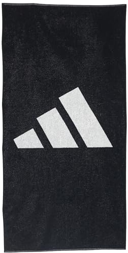adidas Unisex-Adult 3Bar Large Towel, Black/White, No Size