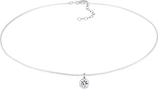 Elli Halskette Damen Choker Anhänger Klassisch mit Kristall in 925 Sterling Silber