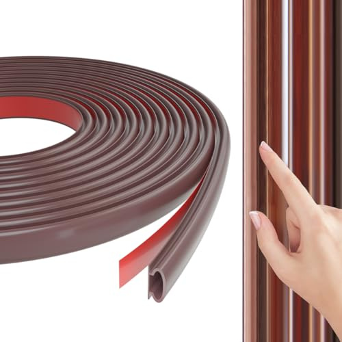 8m Türdichtung Selbstklebend Gummi Dichtungsband,Braun | Tür Dichtungsband reduziert Zugluft und Lärm,Door Seal für Türrahmen,Haustüren,Geeignet für Fugenbreiten von 2,5–6 mm