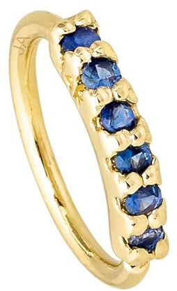 Jewelry Avalanche 20G 14K Yellow Gold Nose Hoop Ring 6-Stone Blue Sapphire Gemstone Nose Ring 6mm Cartilage Hoop Helix Ring Tragus Ring Unisex September Birthstone Nose Ring NH6PR12-SPWG