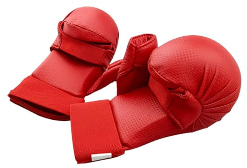 Perfeclan Guanti MMA Guanti da Karate, Guanti da Boxe Portatili Comodi, Guanti da Boxe Guanti da Kickboxing per Karate Grappling Sparring, Rosso S