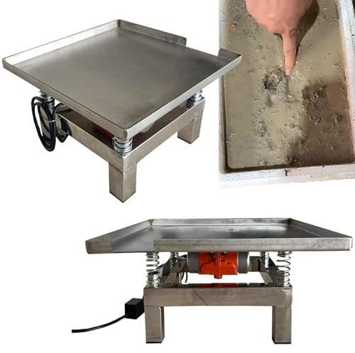 Hydravex Table Vibrante en BéTon d'acier Inoxydable De 35x35cm, Machine Vibrante De Vibrateur De Plaque Plate en BéTon De 3000 TR/Min, Plate-Forme De Vibration De Bloc D'Essai De Banc, 220v