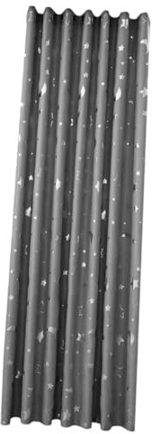 DECHOUS Vorhang Mit Silbernen Sternen Und Mond-Druck Einfacher Modischer Fenstervorhang Aus Polyestergewebe Weich Seidig Glatt Hautfreundlich Wärmedämmvorhang Verdunkelungsvorhang