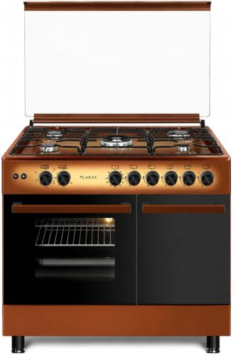 LAR.EL Cucina Marrone 90x60 cm con Forno a Gas, 5 Fuochi a Gas, Vano Porta Bombola, Griglie in Ghisa e Valvole di Sicurezza (Metano/GPL) - CUC.L90BT5MG