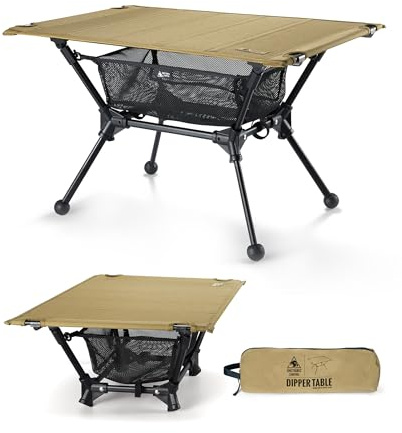 OneTigris Dipper faltbar Campingtisch klappbar, Camping Tisch Klapptisch mit Tragetasche und Netztasche, Kleiner Tisch Outdoor Ultraleicht für Angeln Wandern 60 x 40 x 37 cm