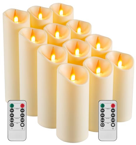 Da by bougies LED, bougies LED à piles qui peuvent être utilisées à l'extérieur. Une lampe bougie en plastique comme la paraffine. 12 pièces