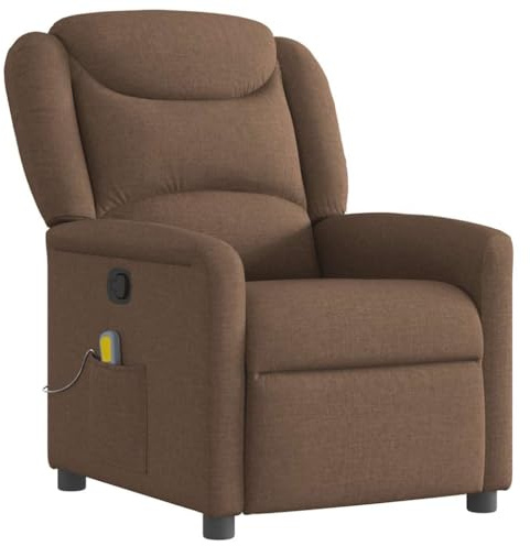 vidaXL Massagefåtölj brun tyg, massagerande fåtölj, massage fåtölj, lutande fåtölj, massagefåtöljer, massagerande fåtöljer, lutande fåtöljer