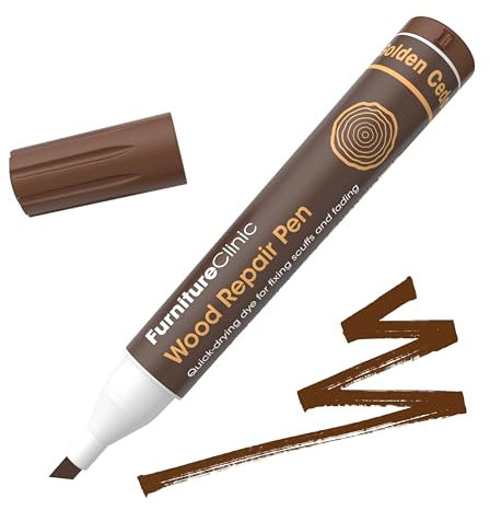 Furniture Clinic Wood Repair Pen - Scratch Repair - Quick Drying - Furniture Touch-Up Marker - for All Types of Wood (Golden Cedar)