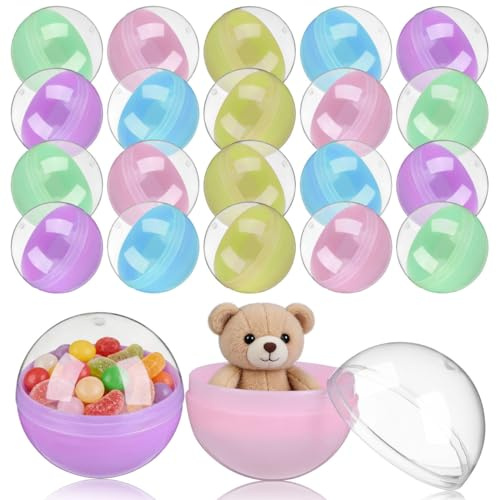 Cabilock 50pcs Semi-Transparent Macaron Color Capsules for Vending Machines, Fillable Containers for Candy Storage DIY Balls - 60mm
