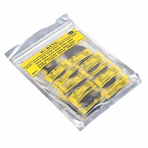 O Ring -Sortiment -Kit, O Ringe Gummi -Waschmaschinen Farbe Schwarzes Material Gummi Dicke 0,5 Mm/0,6 Mm/0,7 Mm (0,5 mm) (0,6 mm)
